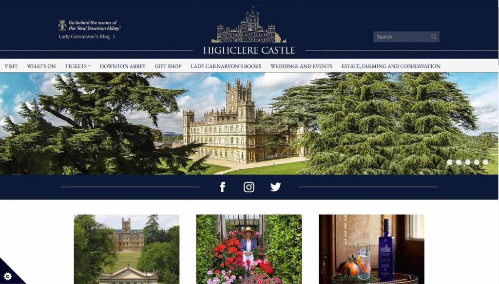 image of and link to the Highclere Castle website